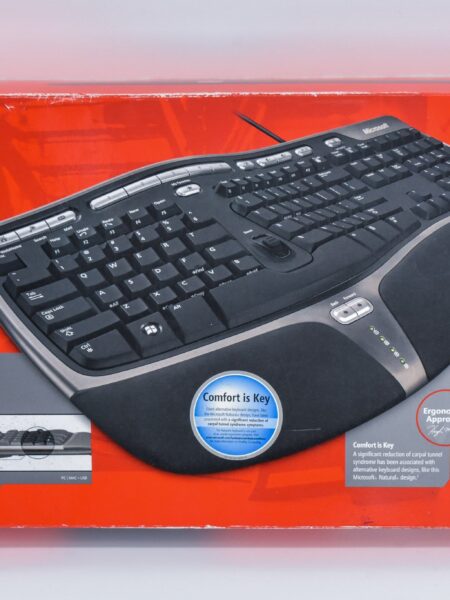 Black Microsoft keyboard with USB cable